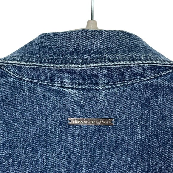 A/X Armani Exchange Cropped Denim Indigo Jean Jacket Womens XS Blue Capsule‎ - Picture 15 of 16